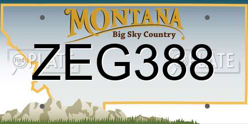 ZEG388 Montana License Plate