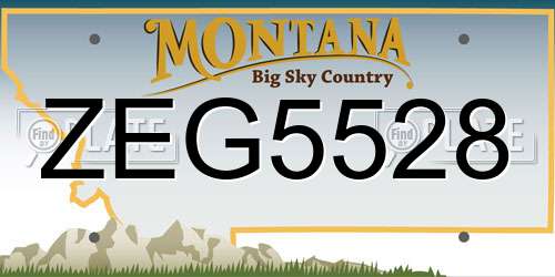 ZEG5528 Montana License Plate