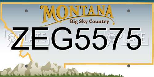 ZEG5575 Montana License Plate