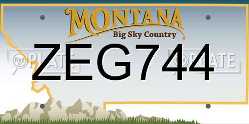 ZEG744 Montana License Plate