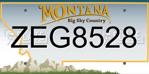 ZEG8528 Montana License Plate