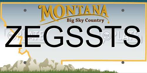 ZEGSSTS Montana License Plate