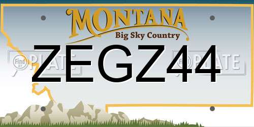 ZEGZ44 Montana License Plate