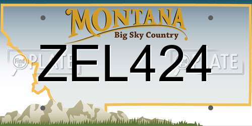 ZEL424 Montana License Plate
