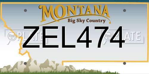 ZEL474 Montana License Plate