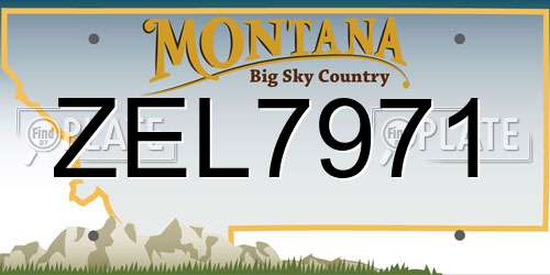 ZEL7971 Montana License Plate