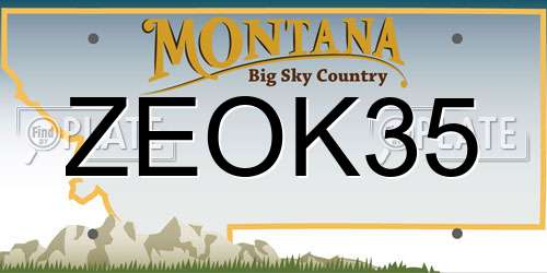 ZEOK35 Montana License Plate