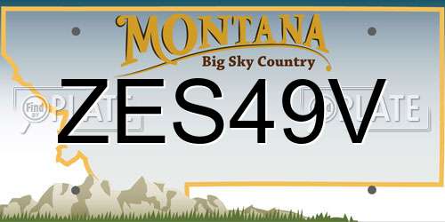 ZES49V Montana License Plate