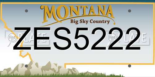 ZES5222 Montana License Plate