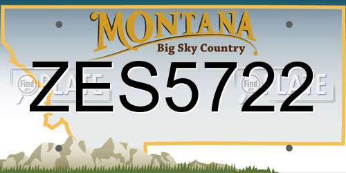 ZES5722 Montana License Plate