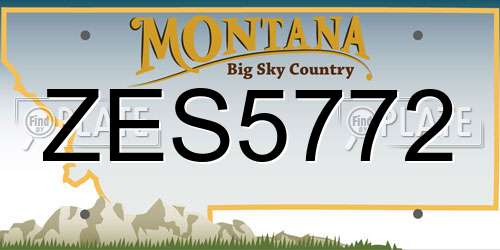 ZES5772 Montana License Plate