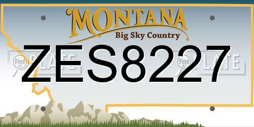 ZES8227 Montana License Plate