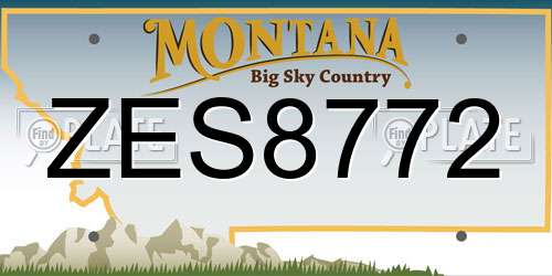 ZES8772 Montana License Plate