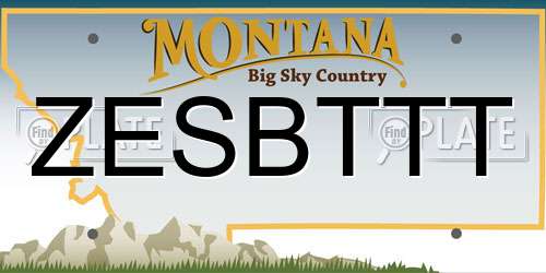 ZESBTTT Montana License Plate