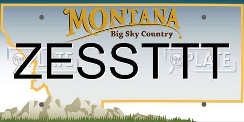 ZESSTTT Montana License Plate