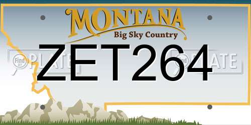ZET264 Montana License Plate