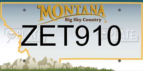 ZET910 Montana License Plate