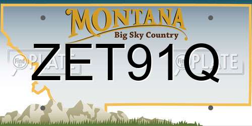 ZET91Q Montana License Plate