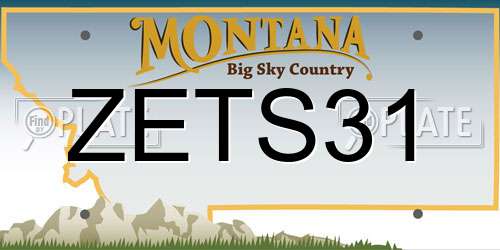ZETS31 Montana License Plate