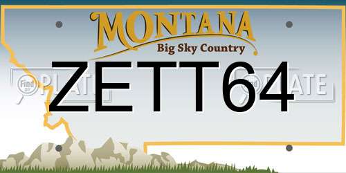 ZETT64 Montana License Plate