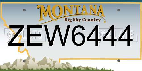 ZEW6444 Montana License Plate