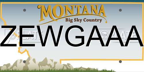 ZEWGAAA Montana License Plate