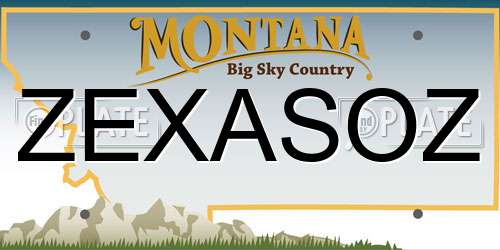 ZEXASOZ Montana License Plate