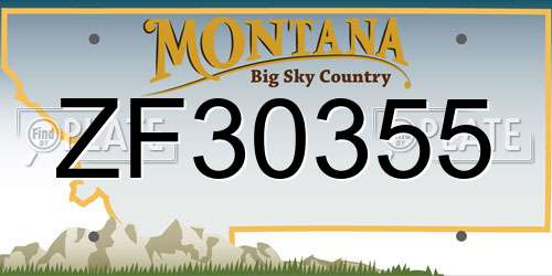 ZF30355 Montana License Plate