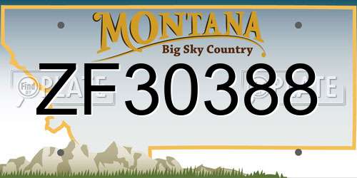 ZF30388 Montana License Plate