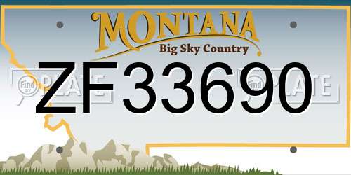 ZF33690 Montana License Plate