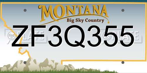 ZF3Q355 Montana License Plate