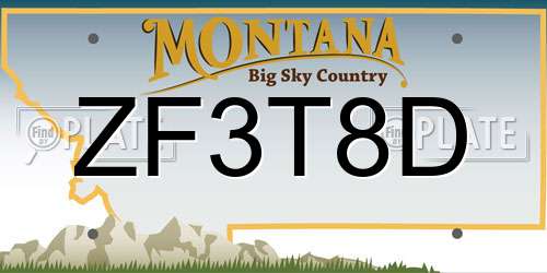 ZF3T8D Montana License Plate