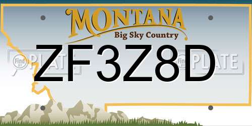ZF3Z8D Montana License Plate