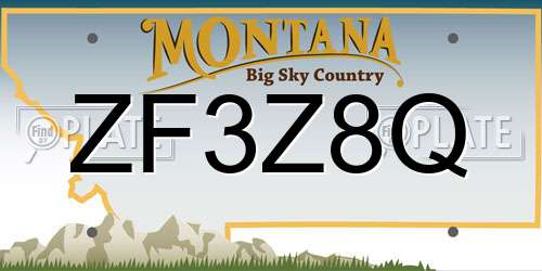 ZF3Z8Q Montana License Plate