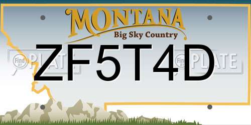 ZF5T4D Montana License Plate