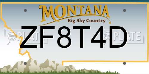 ZF8T4D Montana License Plate