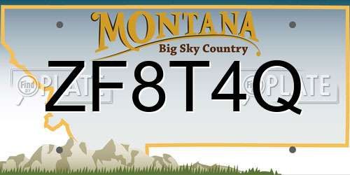 ZF8T4Q Montana License Plate