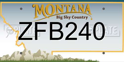 ZFB240 Montana License Plate