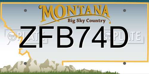 ZFB74D Montana License Plate