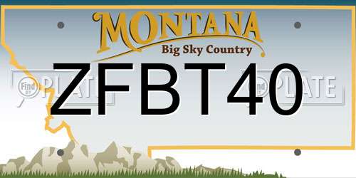 ZFBT40 Montana License Plate