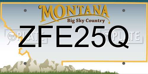 ZFE25Q Montana License Plate