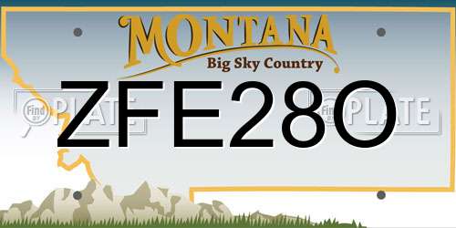 ZFE28O Montana License Plate