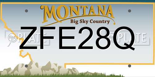 ZFE28Q Montana License Plate