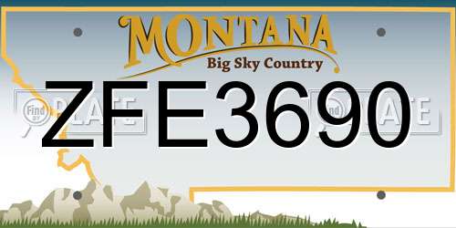 ZFE3690 Montana License Plate