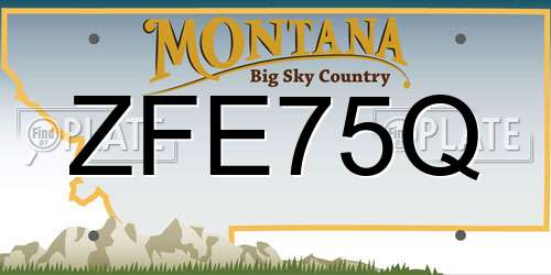 ZFE75Q Montana License Plate
