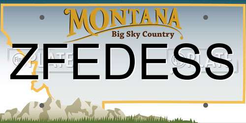 ZFEDESS Montana License Plate