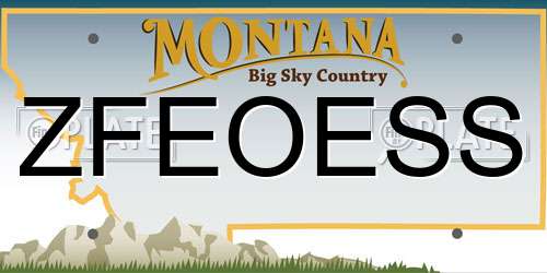 ZFEOESS Montana License Plate