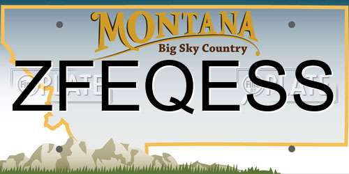 ZFEQESS Montana License Plate