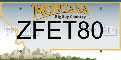 ZFET80 Montana License Plate