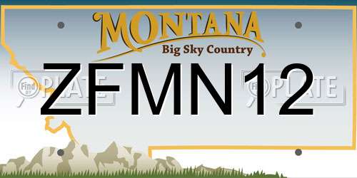 ZFMN12 Montana License Plate